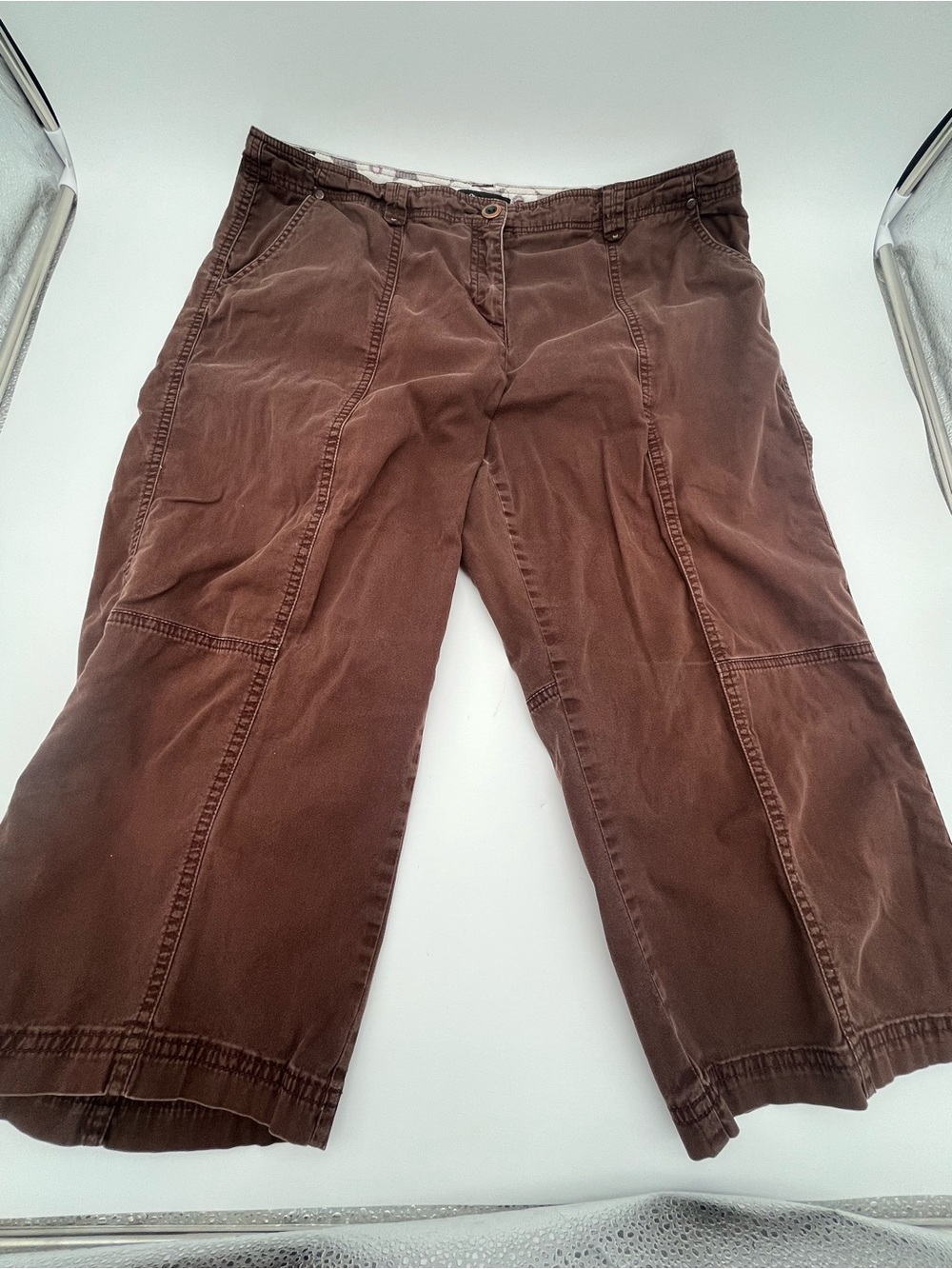 Style & Co. Brown Capri Casual cropped cotton Pants size 16